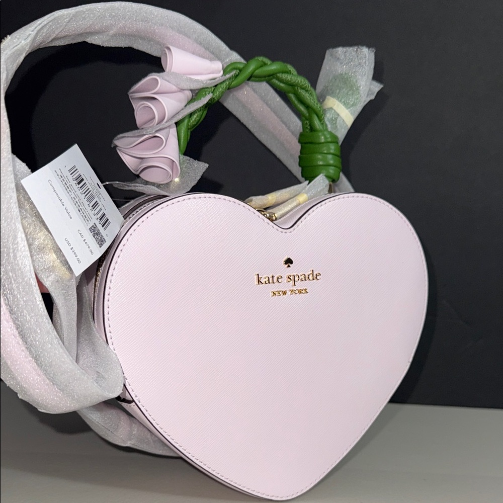 NEW $399 Kate Spade Light Pale amethyst Heart Crossbody Bag novelty valentines - Picture 8 of 8